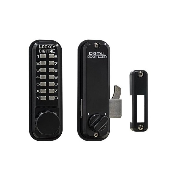 Mechanical Keyless Combination Hook Bolt Lock Fits Doors Up To 3 Thick Jet Black